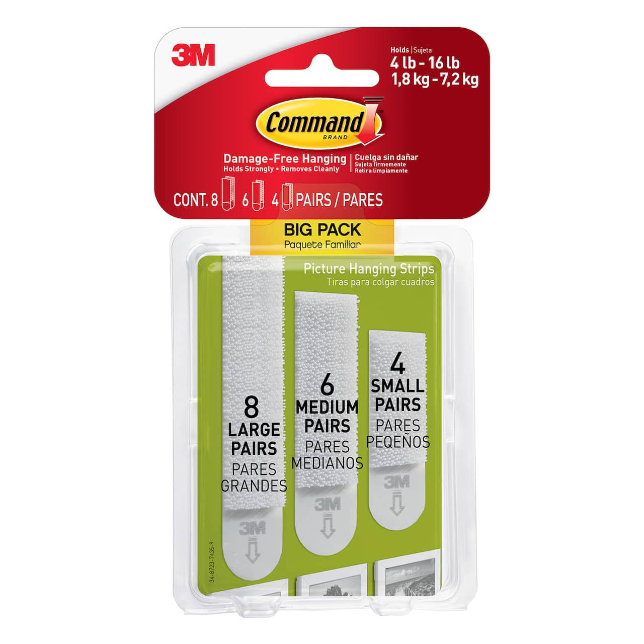 12 Packs: 18 ct. (216 total) Command&#x2122; Picture Hanging Strips Big Pack
